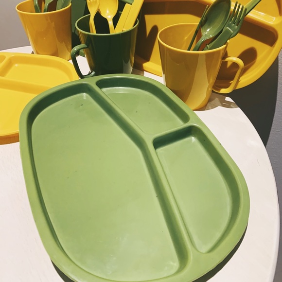 RARE Vintage 50s Basket Ville Picnic Dining Set - Picture 3 of 13